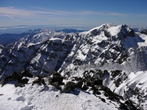 Mount Jebel Ouanoukrim (4088 m), seen from the summit of mount Toubkal, in January 3rd, 2009 (DByN)