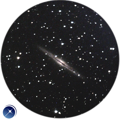 Picture of the galaxy NGC891 taken with the eVscope from Pourrieres, France. (magnification x100)