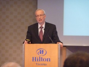     W. van Bommel, former CIE president, during the closing speech of CIE 2010.