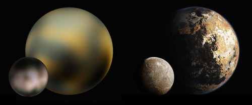 Pluto and Charon, before and after